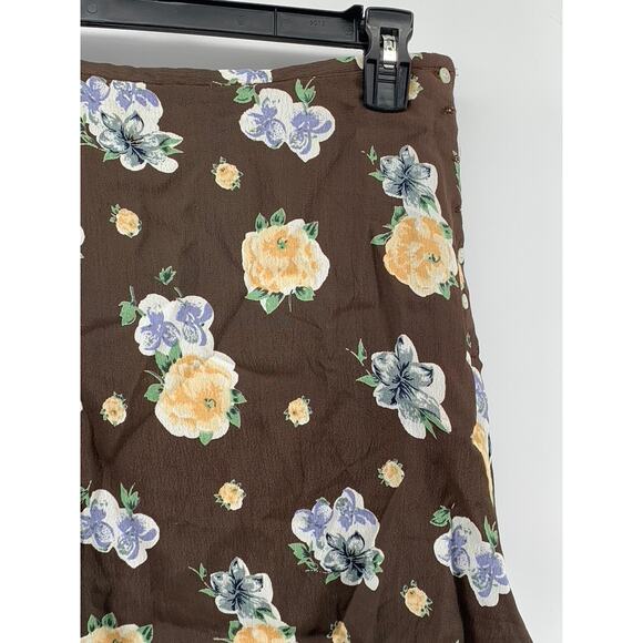 BP. Women's Brown Floral A-Line Mini Skirt SZ M - Picture 5 of 10
